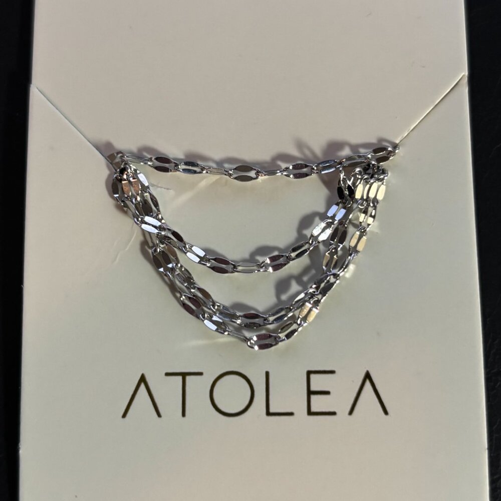 ATOLEA Classic Choker, Silver tone 15.5 - 17inches